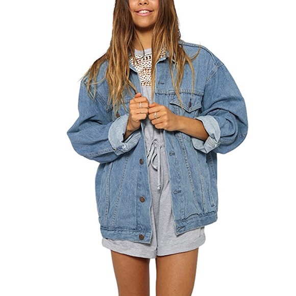 ✦🎉HP🎉NEW Boyfriend Long Sleeve Loose Jean Jacket - Picture 3 of 8